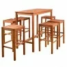 Amazonia Westerdam 7 Piece Rectangular Patio Bar Set  - White BG - Amazonia Westerdam 7 Piece Rectangular Patio Bar Set  - White BG