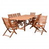 Amazonia Brandon 9 Piece Rectangular Patio Dining Set - White BG
