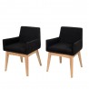 Midtown Concept Ruby 2 Piece Liqurice Armchair Set - Natural Wood