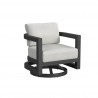 Sunset West Malibu Swivel Chair in Cast Silver, No Welt