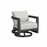 Sunset West Malibu Swivel Chair in Cast Silver, No Welt - Sunset West Malibu Swivel Chair in Cast Silver, No Welt