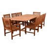 Amazonia Bristol 9 Piece Rectangular Patio Dining Set - white bg