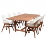 Amazonia Charlotte Deluxe 9 Piece Rectangular Patio Dining Set - White BG