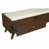 Alpine Furniture Flynn Bench, Walnut - Closeup Top Opened Angle - Alpine Furniture Flynn Bench, Walnut - Closeup Top Opened Angle