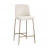 Sunpan Zeke Counter Stool Antique Brass in Bergen Ivory - Front Side Angle