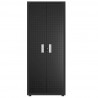 Manhattan Comfort Fortress Textured Metal 75.4" Garage Cabinet with 4 Adjustable Shelves in Charcoal Grey Front