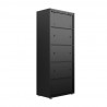 Manhattan Comfort Fortress Textured Metal 75.4" Garage Cabinet with 4 Adjustable Shelves in Charcoal Grey Back