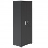 Manhattan Comfort Fortress Textured Metal 75.4" Garage Cabinet with 4 Adjustable Shelves in Charcoal Grey Side