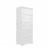 Manhattan Comfort Fortress Textured Metal 75.4" Garage Cabinet with 4 Adjustable Shelves in White Back - Manhattan Comfort Fortress Textured Metal 75.4" Garage Cabinet with 4 Adjustable Shelves in White Back