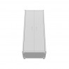 Manhattan Comfort Fortress Textured Metal 75.4" Garage Cabinet with 4 Adjustable Shelves in White Bottom