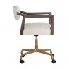 Sunpan Keagan Office Chair in Saloon Light Grey Leather - Side Angle