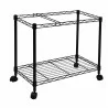 Oceanstar Portable 1-Tier Metal Rolling File Cart (Black) - Angled - Oceanstar Portable 1-Tier Metal Rolling File Cart (Black) - Angled