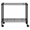Oceanstar Portable 1-Tier Metal Rolling File Cart (Black) - Long Side Angle