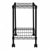 Oceanstar Portable 1-Tier Metal Rolling File Cart (Black) - Side Angle - Oceanstar Portable 1-Tier Metal Rolling File Cart (Black) - Side Angle