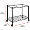Oceanstar Portable 1-Tier Metal Rolling File Cart (Black) - Dimensions Included
