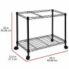 Oceanstar Portable 1-Tier Metal Rolling File Cart (Black) - Dimensions Included - Oceanstar Portable 1-Tier Metal Rolling File Cart (Black) - Dimensions Included