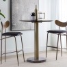 Sunpan Gibbons Barstool in Antique Brass - Charcoal Black Leather - Lifestyle
