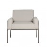Sunpan Granada Lounge Chair Grey - Palazzo Cream - Front Angle