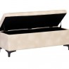 Sunpan Janet Storage Bench Bravo Cream - Front Side Opened Angle