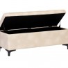 Sunpan Janet Storage Bench Bravo Cream - Front Side Opened Angle