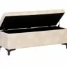 Sunpan Janet Storage Bench Bravo Cream - Front Side Opened Angle - Sunpan Janet Storage Bench Bravo Cream - Front Side Opened Angle