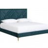 Sunpan Elizio Bed in Queen / King - Danny Teal - Front Side Angle