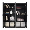 Manhattan Comfort Hopkins Modern Storage Closet 4.0  In Black Set- 2 Open Close View