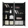Manhattan Comfort Hopkins Modern Storage Closet 4.0  In Black Set- 2 Open Close View - Manhattan Comfort Hopkins Modern Storage Closet 4.0  In Black Set- 2 Open Close View