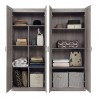 Manhattan Comfort Hopkins Modern Storage Closet 4.0  In Grey Set- 2 Open Close View