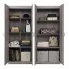 Manhattan Comfort Hopkins Modern Storage Closet 4.0  In Grey Set- 2 Open Close View - Manhattan Comfort Hopkins Modern Storage Closet 4.0  In Grey Set- 2 Open Close View