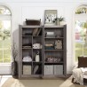 Manhattan Comfort Hopkins Modern Storage Closet 4.0  In Grey Set- 2 Open View
