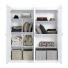 Manhattan Comfort Hopkins Modern Storage Closet 4.0  In White Set- 2 Open Close View
