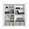 Manhattan Comfort Hopkins Modern Storage Closet 4.0  In White Set- 2 Open Close View - Manhattan Comfort Hopkins Modern Storage Closet 4.0  In White Set- 2 Open Close View