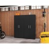 Manhattan Comfort Eiffel Storage Cabinet in Matte Black (Set of 2)