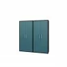 Manhattan Comfort Eiffel Storage Cabinet in Matte Black and Aqua Blue (Set of 2) - Manhattan Comfort Eiffel Storage Cabinet in Matte Black and Aqua Blue (Set of 2)