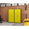 Manhattan Comfort Eiffel Storage Cabinet in Matte Black and Yellow (Set of 2)