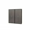 Manhattan Comfort Eiffel Storage Cabinet in Matte Black and Grey (Set of 2) - Manhattan Comfort Eiffel Storage Cabinet in Matte Black and Grey (Set of 2)