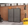 Manhattan Comfort Eiffel Storage Cabinet in Matte Black and Grey (Set of 2)