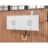 Manhattan Comfort Eiffel Floating Garage Cabinet in White (Set of 2)