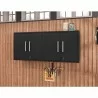 Manhattan Comfort Eiffel Floating Garage Cabinet in Matte Black (Set of 2) - Manhattan Comfort Eiffel Floating Garage Cabinet in Matte Black (Set of 2)