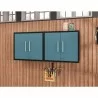 Manhattan Comfort Eiffel Floating Garage Cabinet in Matte Black and Aqua Blue (Set of 2) - Manhattan Comfort Eiffel Floating Garage Cabinet in Matte Black and Aqua Blue (Set of 2)