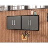 Manhattan Comfort Eiffel Floating Garage Cabinet in Matte Black and Grey (Set of 2)