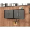 Manhattan Comfort Eiffel Floating Garage Cabinet in Matte Black and Grey (Set of 2) - Manhattan Comfort Eiffel Floating Garage Cabinet in Matte Black and Grey (Set of 2)