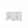 Manhattan Comfort Eiffel Mobile Garage Cabinet in White (Set of 2) Front - Manhattan Comfort Eiffel Mobile Garage Cabinet in White (Set of 2) Front