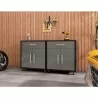 Manhattan Comfort Eiffel Mobile Garage Cabinet in Matte Black and Grey (Set of 2) - Manhattan Comfort Eiffel Mobile Garage Cabinet in Matte Black and Grey (Set of 2)