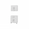 Manhattan Comfort Eiffel 2-Piece Storage Garage Set in White - Manhattan Comfort Eiffel 2-Piece Storage Garage Set in White