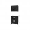 Manhattan Comfort Eiffel 2-Piece Storage Garage Set in Matte Black