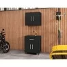 Manhattan Comfort Eiffel 2-Piece Storage Garage Set in Matte Black - Manhattan Comfort Eiffel 2-Piece Storage Garage Set in Matte Black
