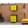 Manhattan Comfort Eiffel 2-Piece Storage Garage Set in Matte Black and Yellow - Manhattan Comfort Eiffel 2-Piece Storage Garage Set in Matte Black and Yellow