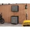 Manhattan Comfort Eiffel 2-Piece Storage Garage Set in Matte Black and Grey - Manhattan Comfort Eiffel 2-Piece Storage Garage Set in Matte Black and Grey